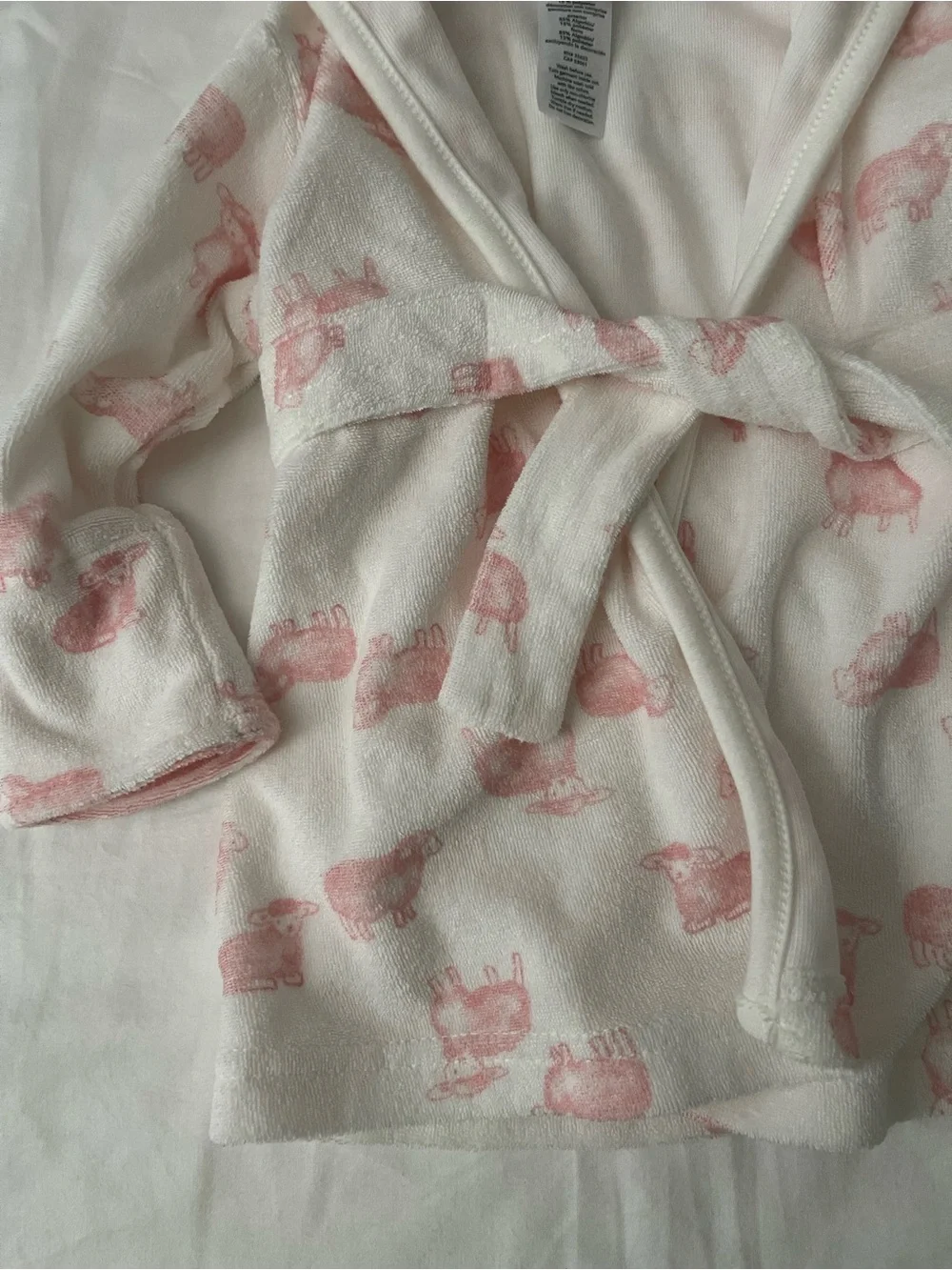 Carter's Pink & White Hooded Infant Robe size 0-9M